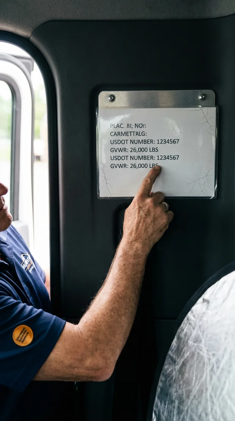 USDOT licensing placard verification in Carlinville